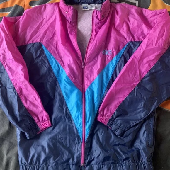 Asics Jackets & Blazers - Vintage 80’s 90’s Asics Windbreaker Color Block LG